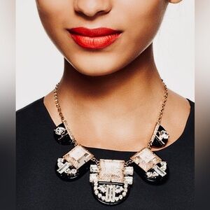 Kate Spade Imperial  Tile Statement Necklace.
EUC! Black/Gold Great Gatsby Vibe